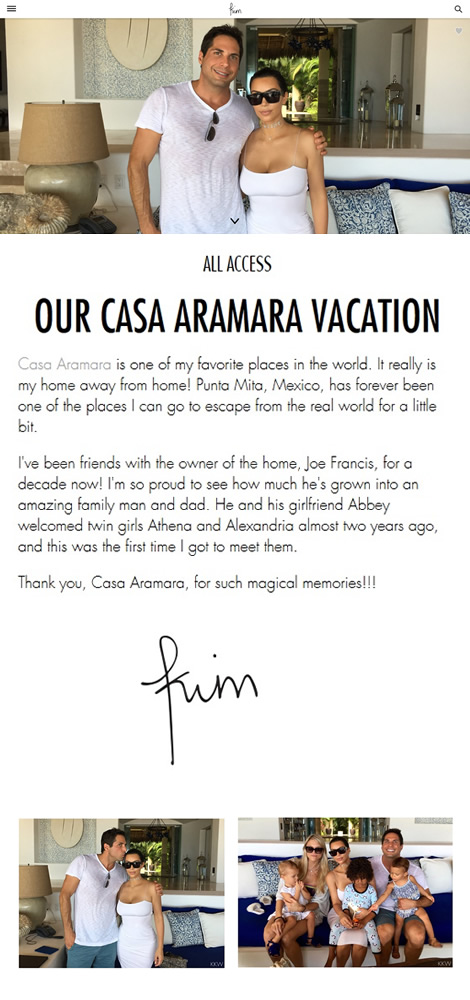 Kim Kardashian's Casa Aramara Vacation